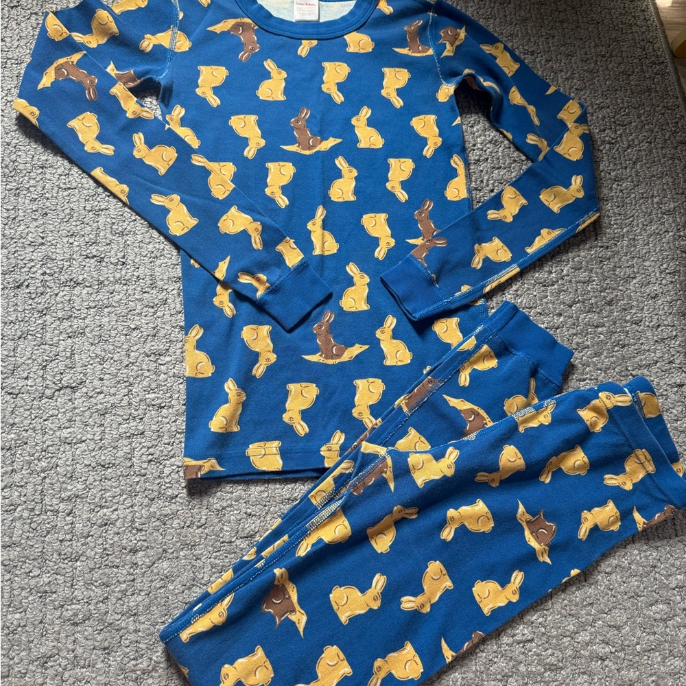 Hanna Andersson Kids Pajamas with Yellow Bunny Print